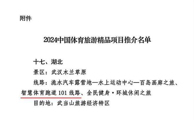 再获殊荣！东湖智慧跑道入选2024中国体九游体育育旅游精品项目(图1)