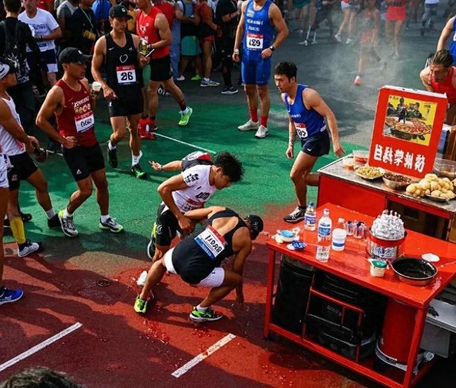 重庆马拉九游体育松跑崩线万人被小面火锅绊住脚步。