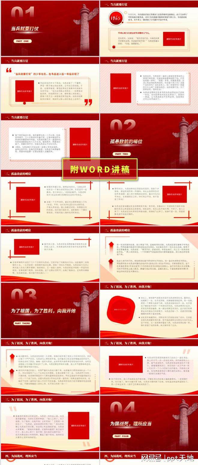 九游体育红色故事ppt：学习战斗英雄韦昌进的故事主题团课ppt(图2)