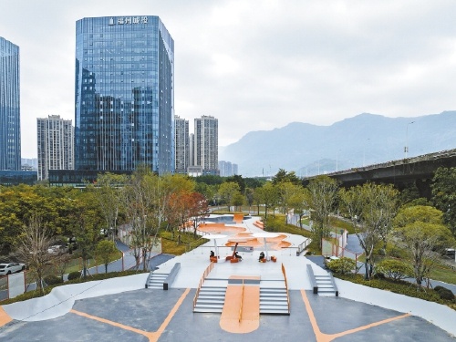 九游体育福州首个专业级别滑板室外运动场基本建成